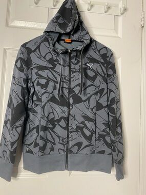 Puma Gray & Black Abstract Zip-Up Hoodie #6